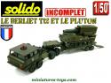 Le Berliet T12 porte char et le Pluton AMX miniatures Solido au 1/50e incomplets