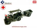 La Jeep Willys ambulance militaire et sa remorque miniature Solido au 1/38e