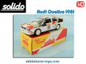 Une Audi Quattro blanche de 1981 en miniature par Solido au 1/43e