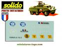 La planche de marquages français 2e DB du Ford M20 miniature Solido au 1/50e