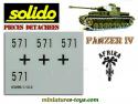 La planche de marquage du char Panzer IV miniature Solido au 1/50e