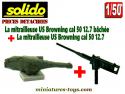 Les deux mitrailleuses US Browning cal 50 avec et sans bâche pour Solido Verem