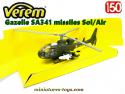Un hélicoptère français Gazelle en miniature militaire par Verem au 1/50e