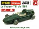 La Cooper T51 miniature pour circuit Wrenn Formula 152 au 1/43e incomplète