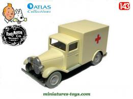 L'ambulance Ford 38 de l'album Les cigares du pharaon en miniature au 1/43e