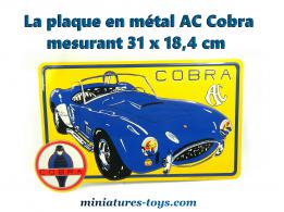 La plaque publicitaire AC Cobra en tôle peinte
