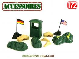 Un ensemble diorama base militaire et accessoires en miniatures