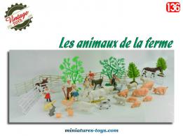 Les 41 animaux de la ferme et figurines en miniatures plastique au 1/36e