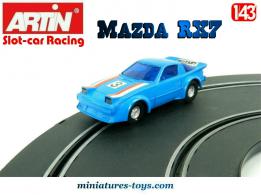 La Mazda RX7 bleue en miniature par Artin pour circuit Slot-cars au 1/43e
