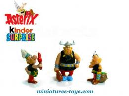 Un ensemble de 3 figurines Kinder Surprise inspirées du monde d'Asterix