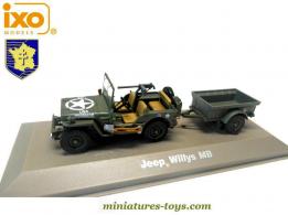 La Jeep Willys MB et sa remorque Bantam miniature par Ixo Models au 1/43e