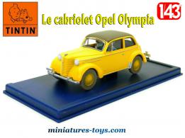 Le cabriolet Opel Olympia de Tintin et Le sceptre d'Ottokar miniature au 1/43e