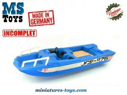 Le bateau type hors-bord en miniature jouet Germany année 1980 incomplet