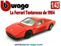 La Ferrari Testarossa rouge de 1984 en miniature par Bburago au 1/43e
