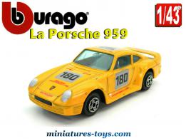 La Porsche 959 jaune en miniature par Bburago au 1/43e