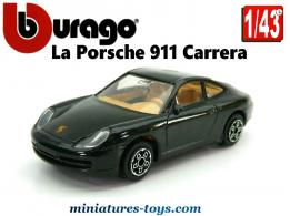 La Porsche 911 Carrera noire de 1993 en miniature par Bburago au 1/43e