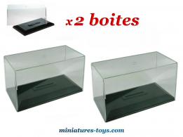 Un lot de deux boites vitrines hautes pour exposer vos voitures miniatures