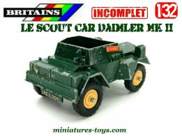 Le Scout car Daimler Mk II vert en miniature Britains au 1/32e incomplet
