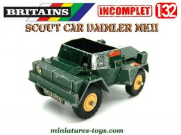 Le Scout car Daimler Mk II vert en miniature Britains au 1/32e incomplet