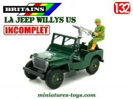 La Jeep Willys US miniature verte par Britains au 1/32e incomplète