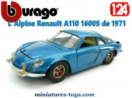 La Renault Alpine A110 bleue en voiture miniature par Burago au 1/24e
