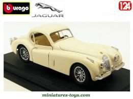 Le coupé Jaguar XK 120 blanc ivoire en miniature par Burago au 1/24e