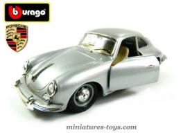 Le coupé Porsche 356 gris en miniature de Bburago au 1/24e