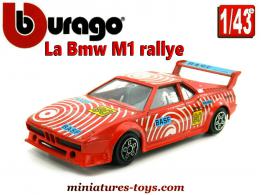 La Bmw M1 rallye rouge en miniature de Burago au 1/43e