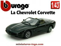 La Chevrolet Corvette noire en miniature de Burago au 1/43e