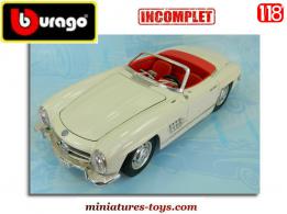 La Mercedes Benz 300 SL blanche en miniature par Burago au 1/18e incomplète