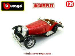 La Mercedes SSK rouge en miniature par Burago au 1/24e incomplète