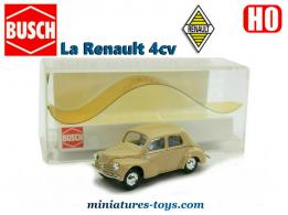 La Renault 4cv beige en voiture miniature par Busch au HO H0 1/87e