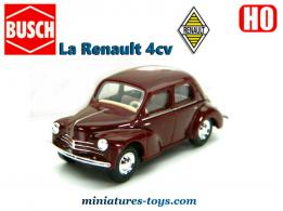 La Renault 4cv bordeaux en voiture miniature par Busch au HO H0 1/87e