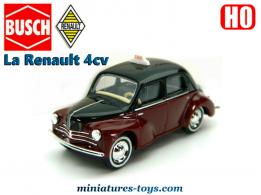 La Renault 4cv Taxi bordeaux en voiture miniature par Busch au HO H0 1/87e