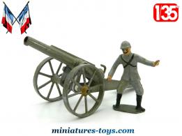 Un canon français type 1877 avec son artilleur en miniature au 1/35e