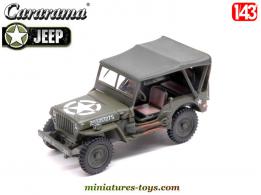 La Jeep Willys bâchée verte en miniature par Cararama au 1/43e
