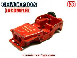 La Jeep pompiers en miniature de Champion au 1/38e incomplète