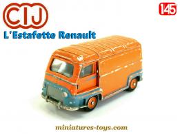 La fourgonnette Renault Estafette orange et bleu en miniature de CIJ au 1/45e