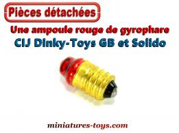 Une ampoule rouge de gyrophare de toit pour miniatures CIJ Dinky et Solido