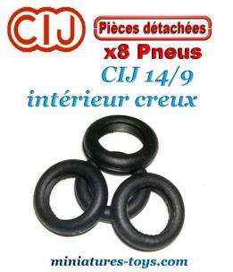 8 pneus 14/9 creux noirs et lisses pour les miniatures CIJ