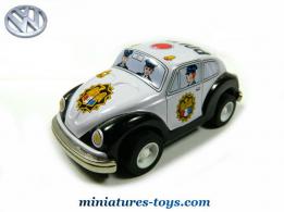 La Coccinelle Volkswagen miniature Police de style jouet ancien en tôle 