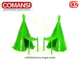 Les deux tepee indiens pour figurines plastique par Comansi au 1/32e