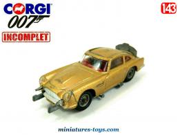 La DB5 Aston Martin James Bond 007 miniature par Corgi au 1/43e incomplète