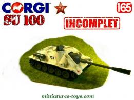 Le char russe SU100 en miniature de Corgi Toys au 1/65e incomplet