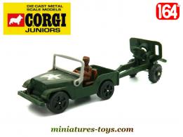 La Jeep et le canon miniature de Corgi Junior au 1/64e