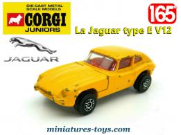 La Jaguar type E V12 jaune en miniature par Corgi Junior au 1/65e