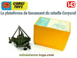 La plateforme du missile Corporal de Corgi-Toys England en miniature au 1/43e