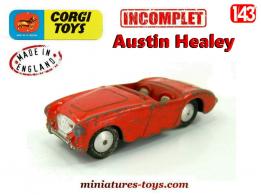 L'Austin Healey A 100 Six miniature de Corgi Toys England au 1/43e incomplète
