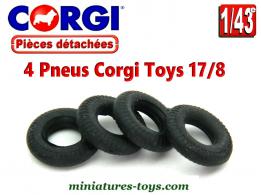 4 Pneus Corgi-Toys 17/8 noirs premier type pour vos miniatures Corgi
