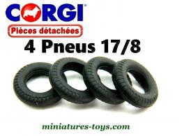 4 Pneus Corgi-Toys 17/8 noirs pour vos voitures miniatures Corgi